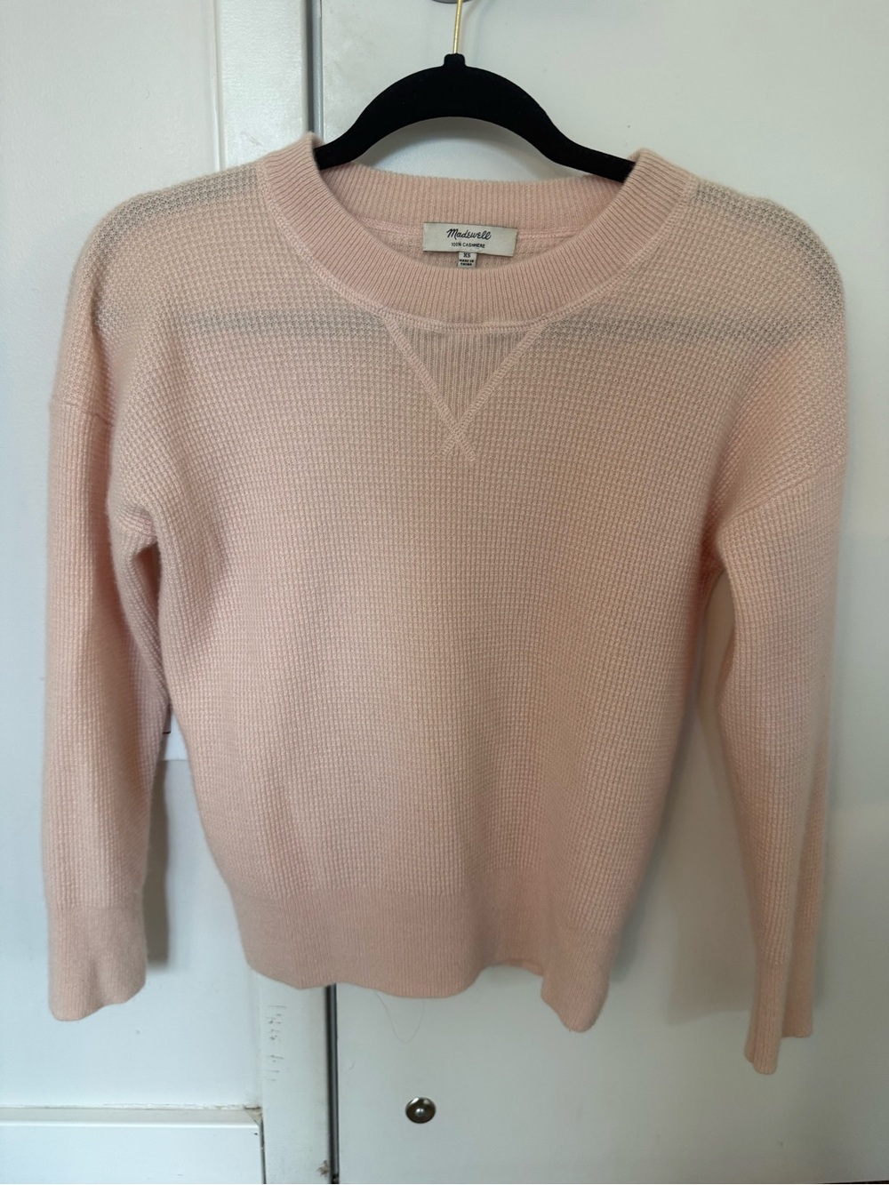 Madewell Light Pink Crewneck Cashmere Sweater